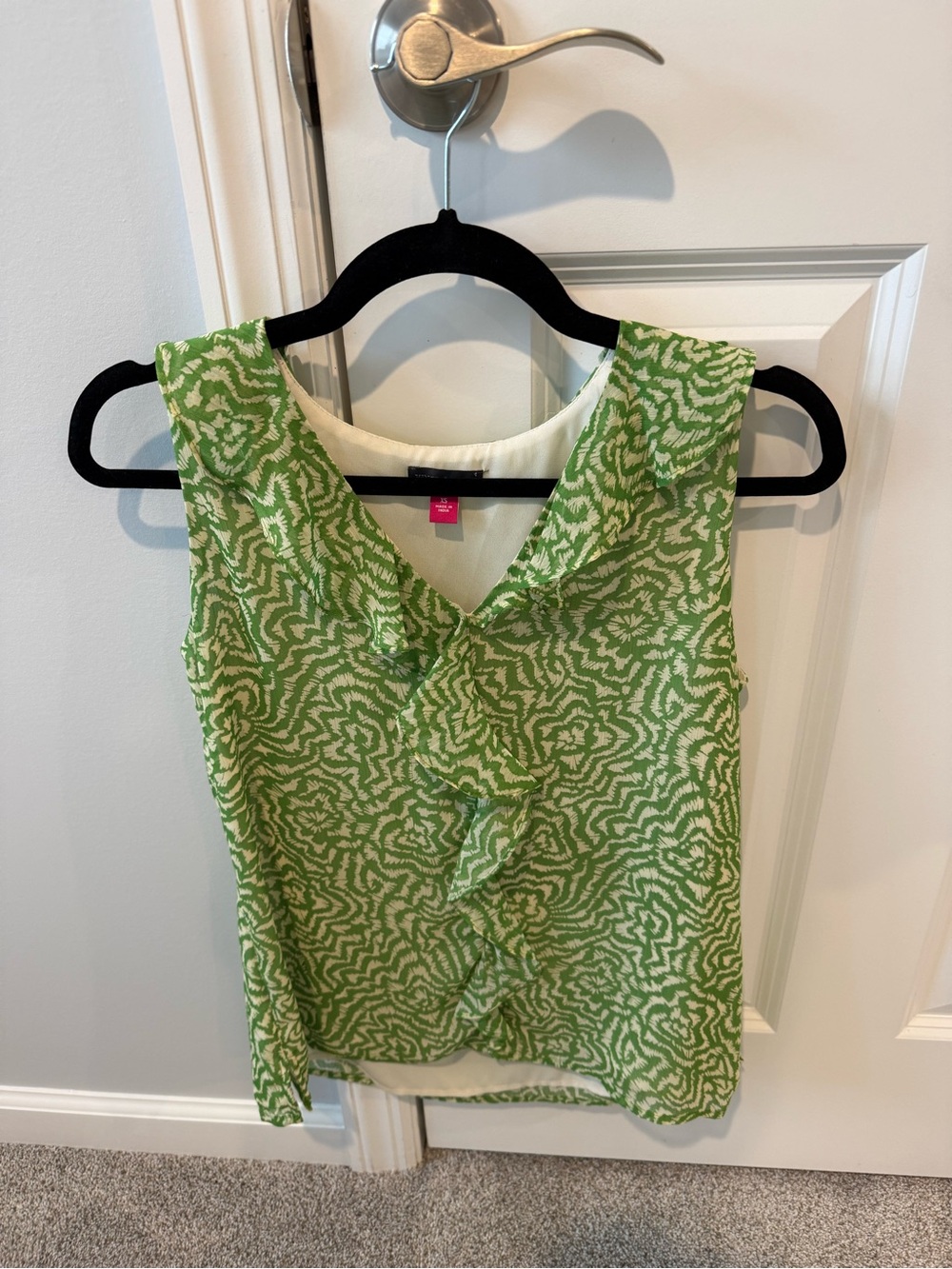 Vince Camuto Green Floral Tank Top Size XS